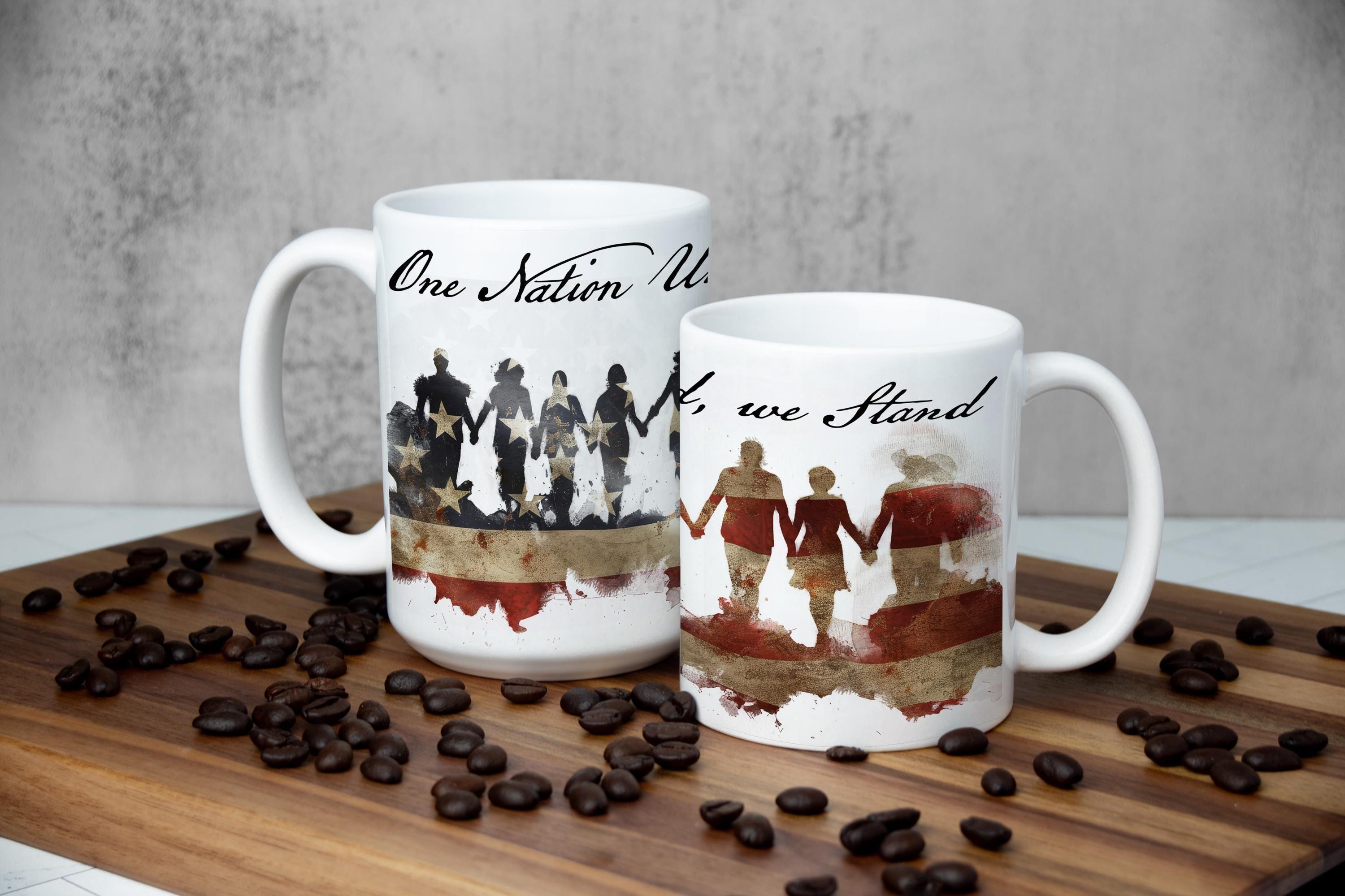 Patriotic American Flag Ceramic Mug: One Nation Under God