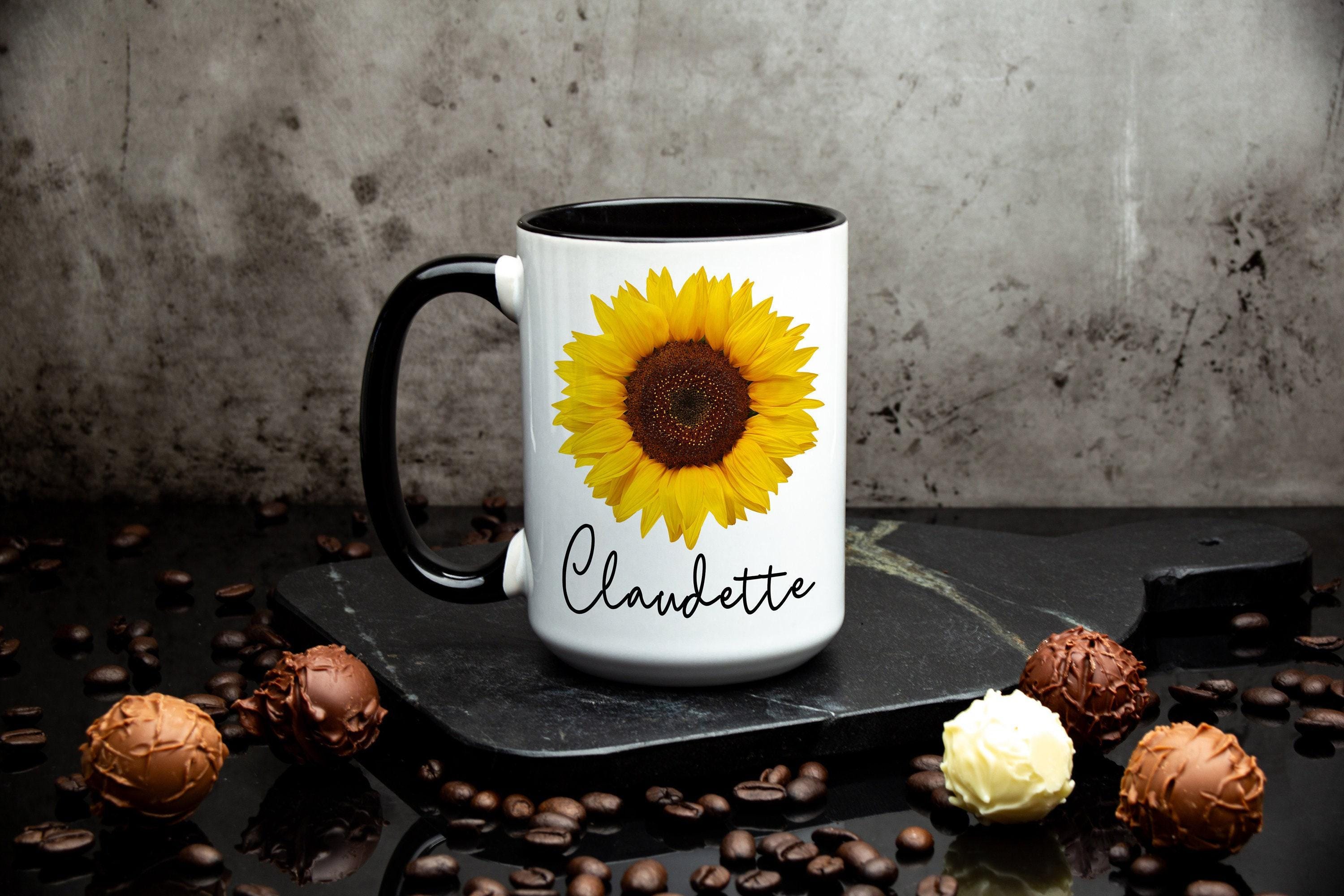 Personalized Mug for women - Sunflower mug - Custom gift mug for her - Name Mug for girls - Name mom mug - Birthday gift mug for women