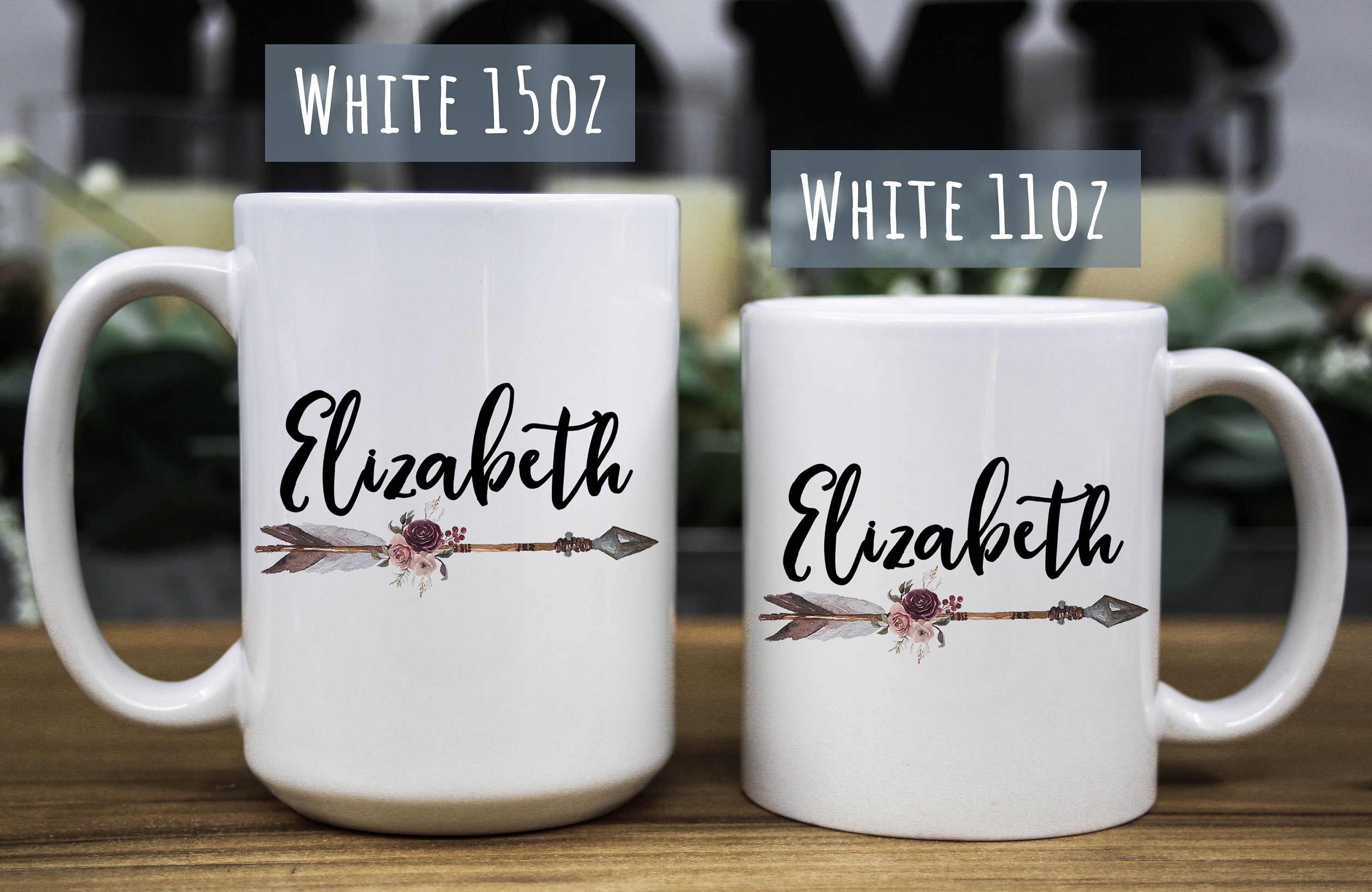 Personalized Floral Name Mug: Custom Birthday Gift
