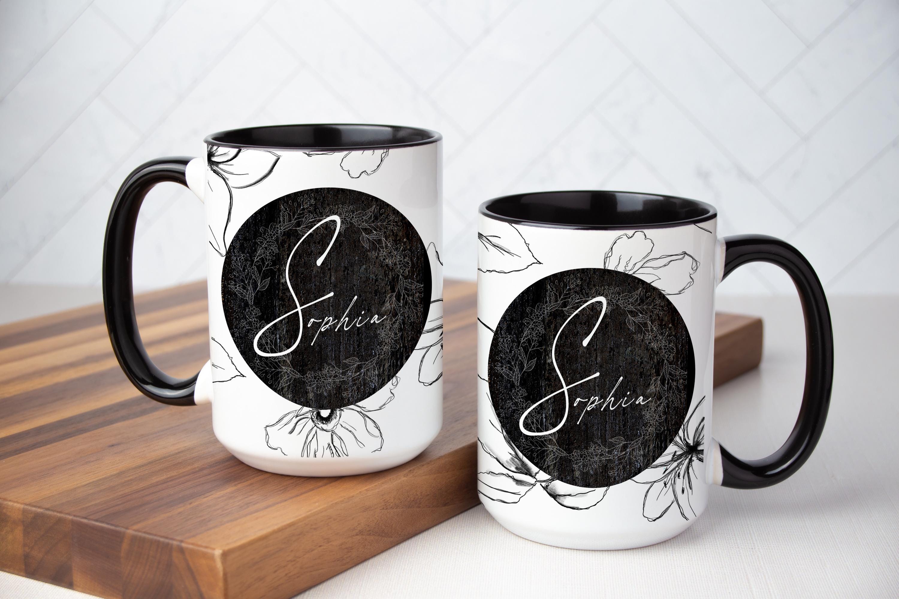 Personalized Cottagecore Mug: Rustic Floral Coffee Cup, Nature Lover Gift