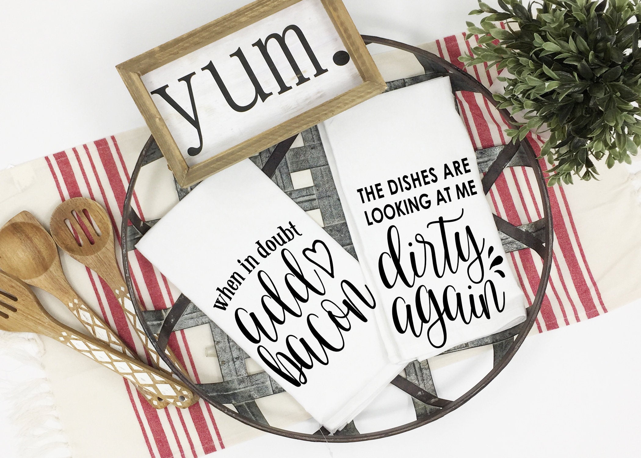 Tea Towel Set, Bless the Food Kitchen Towel Set, Funny Kitchen Towel, Dish Towels, Hanging Kitchen Towels, Hand Towel, Gift set for her