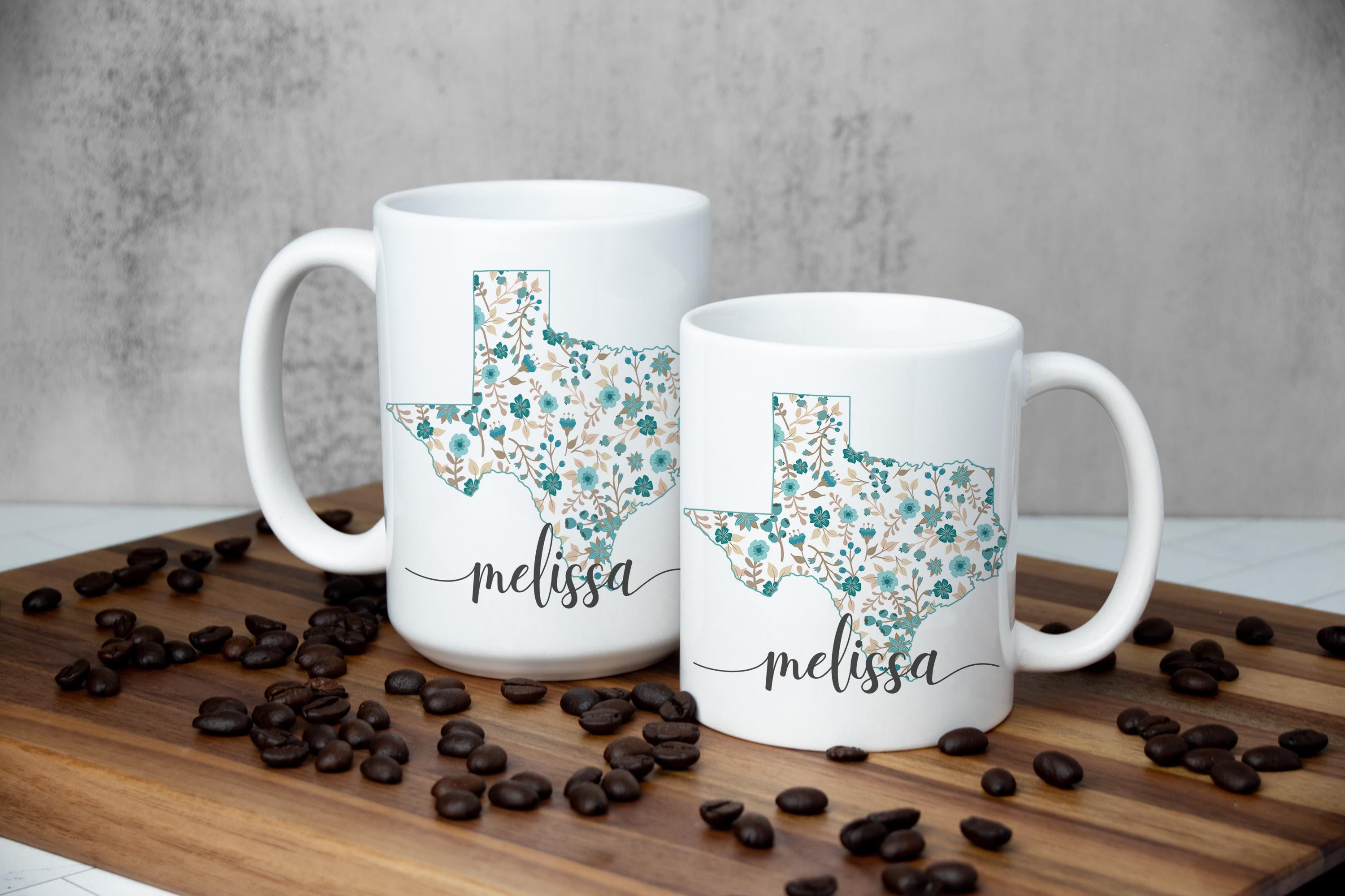 Personalized Texas Mug: Floral State Design, Texan Gift, Multiple Sizes & Colors Available