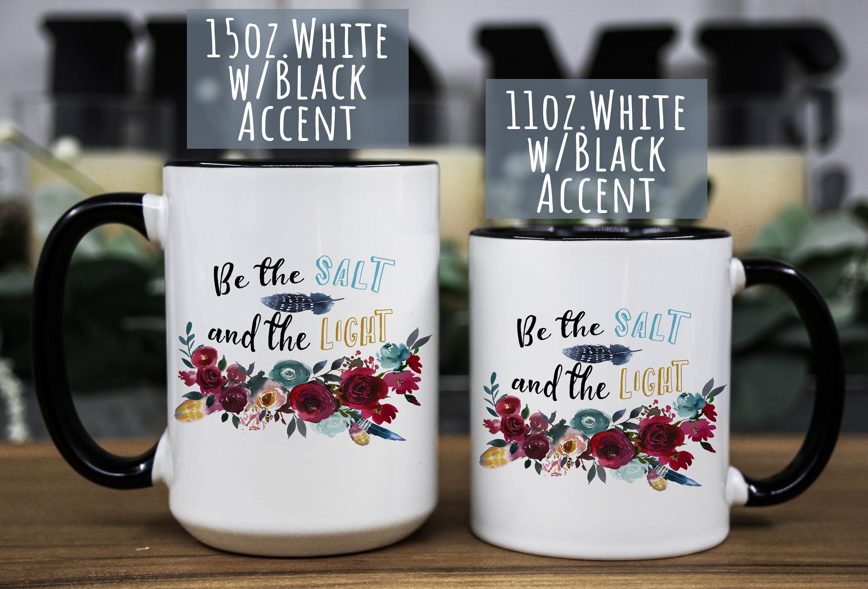 Floral Coffee Mug: Inspirational Bible Quote Gift, Multiple Sizes & Colors Available (Gift Box Included)