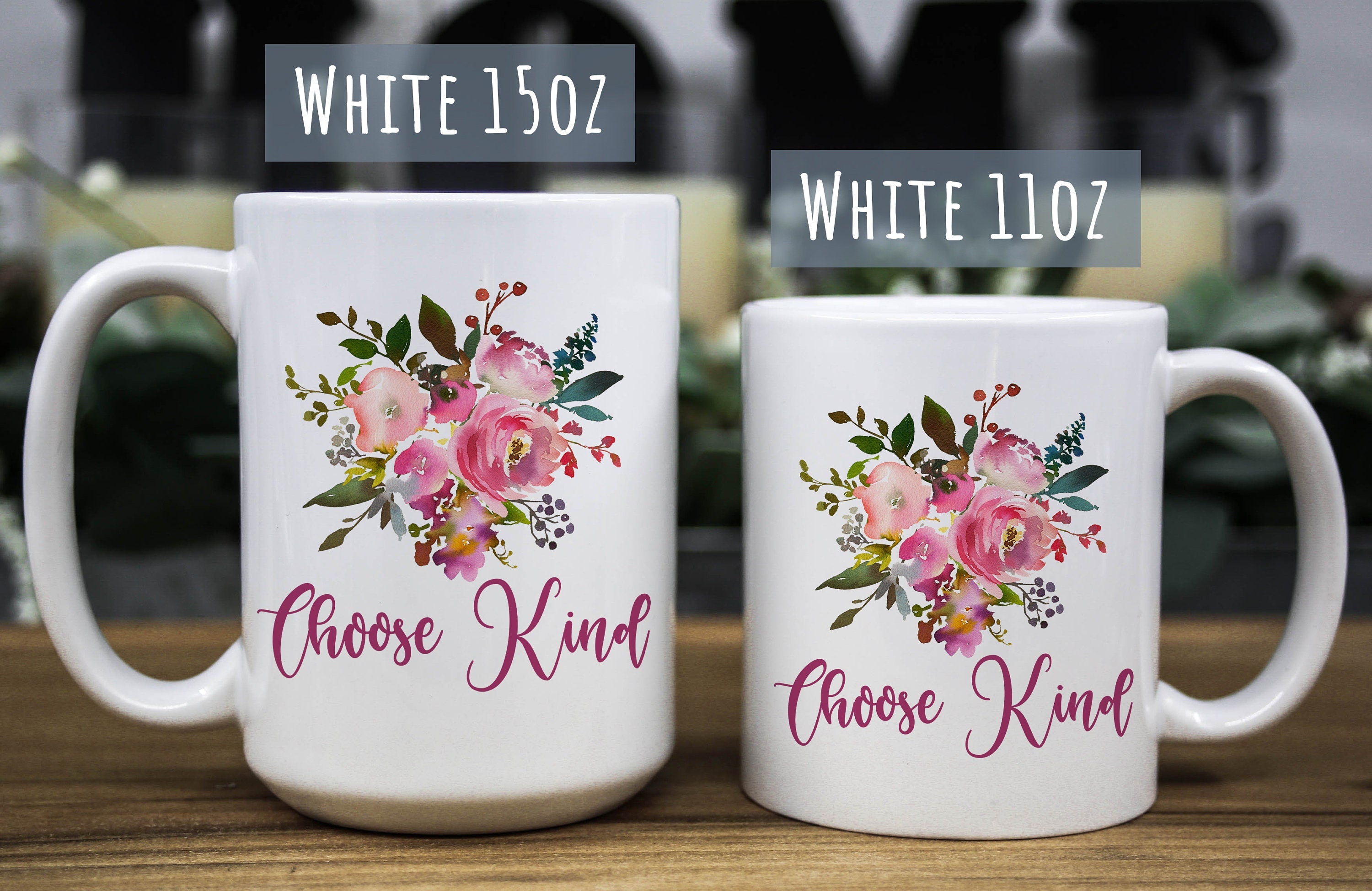 Choose Kind Floral Coffee Mug: Inspirational Religious Gift